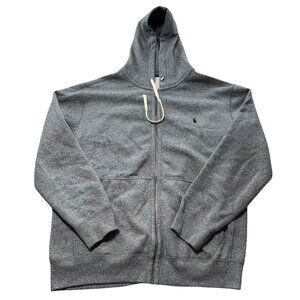Polo Ralph Lauren Gray Full-Zip Hoodie Sweatshirt XLT Polyester Blend